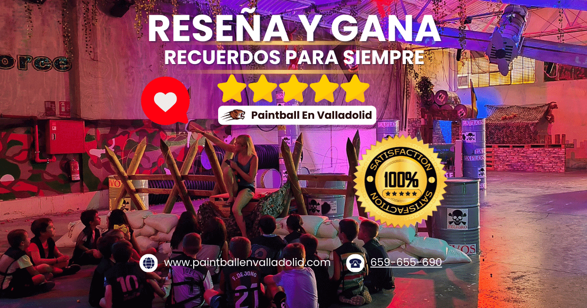 Reseña el Paintball en Valladolid y obtén un recuerdo digital. Primero celebra, completa los pasos y accede al grupo privado para descargar tus fotos y videos.
